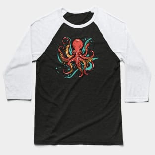 Orange Octopus Baseball T-Shirt